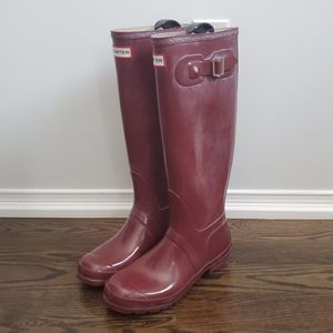 Hunter Original Gloss High Rain Boots Size 8